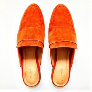 Halogen Violet Mules – Rust Orange Suede